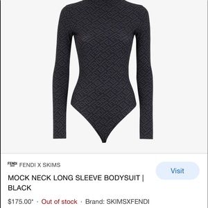 Skims X fendi collab black bodysuit